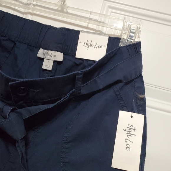 Style & Co Cotton Tie Waist Shorts size 4 - Picture 13 of 16